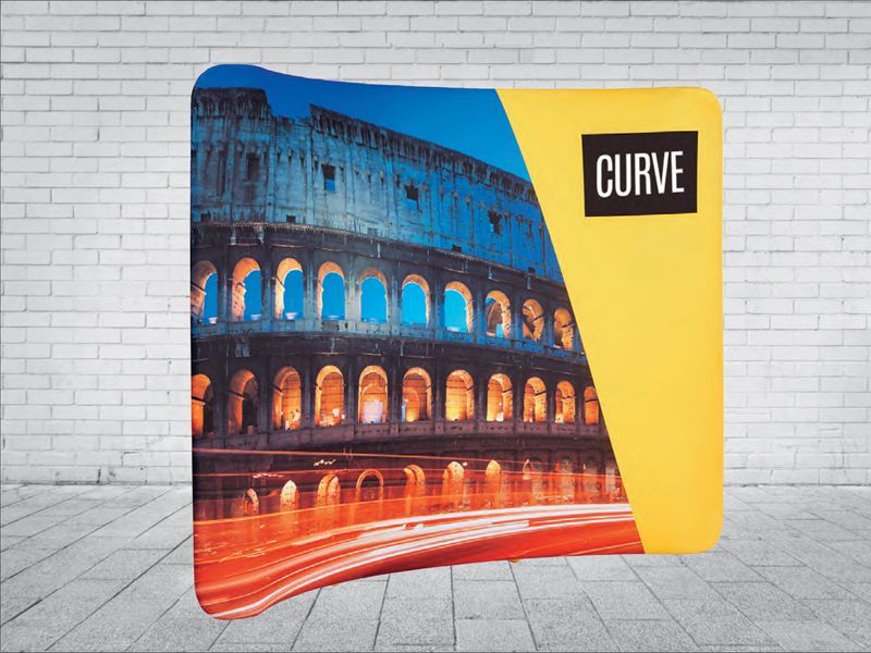 image of a fabric 2.3m curved banner