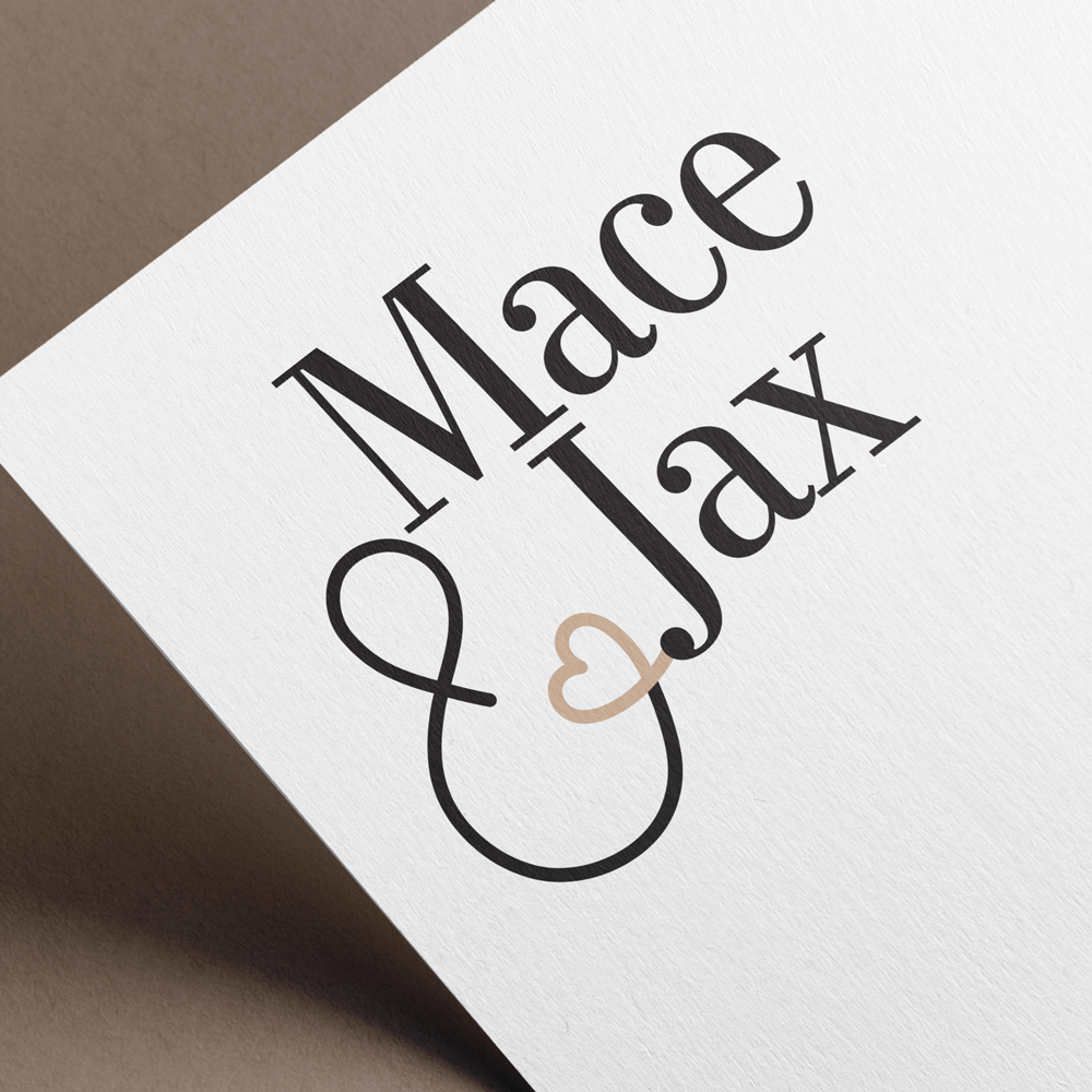 a piece of paper that says mace & jax on it