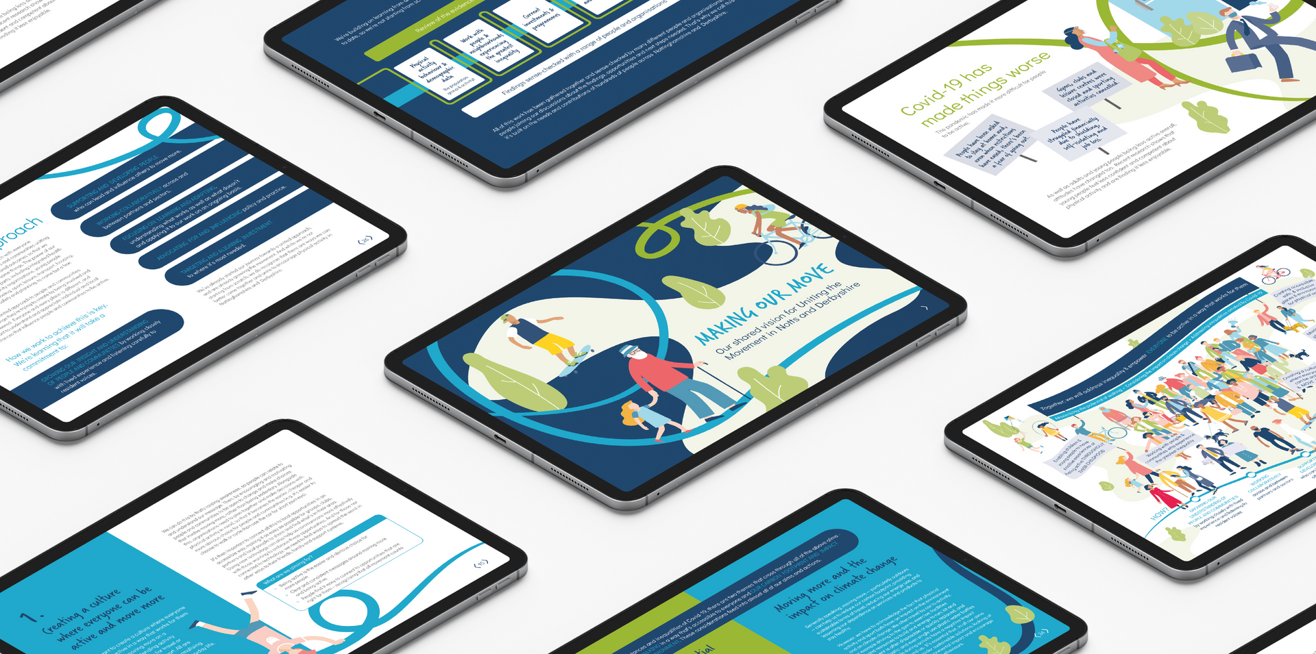 A bunch of tablets are sitting on top of each other on a table.