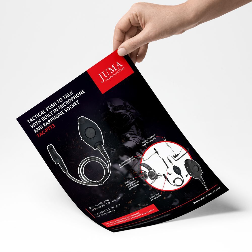 Hand holding a flyer advertising a 