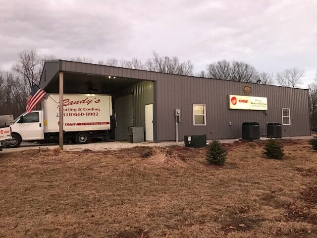 HVAC Truck and Storefront - Randy's Heating & Cooling in New Athens, IL