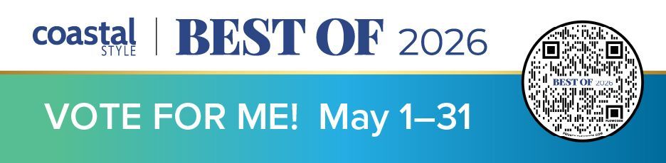 Coastal Best of 2026 banner with QR code and “Vote for Me! May 1–31” text on a blue background