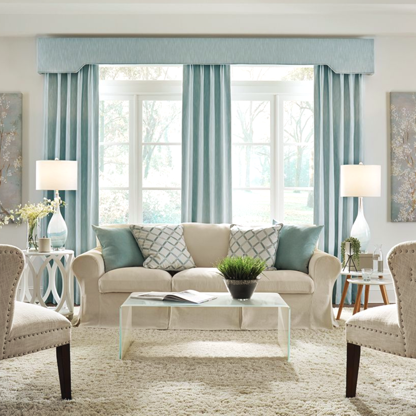 Side panels with cornice top treatment