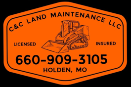 A logo for c & c land maintenance llc in holden mo