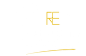 The word re is written in gold on a white background.