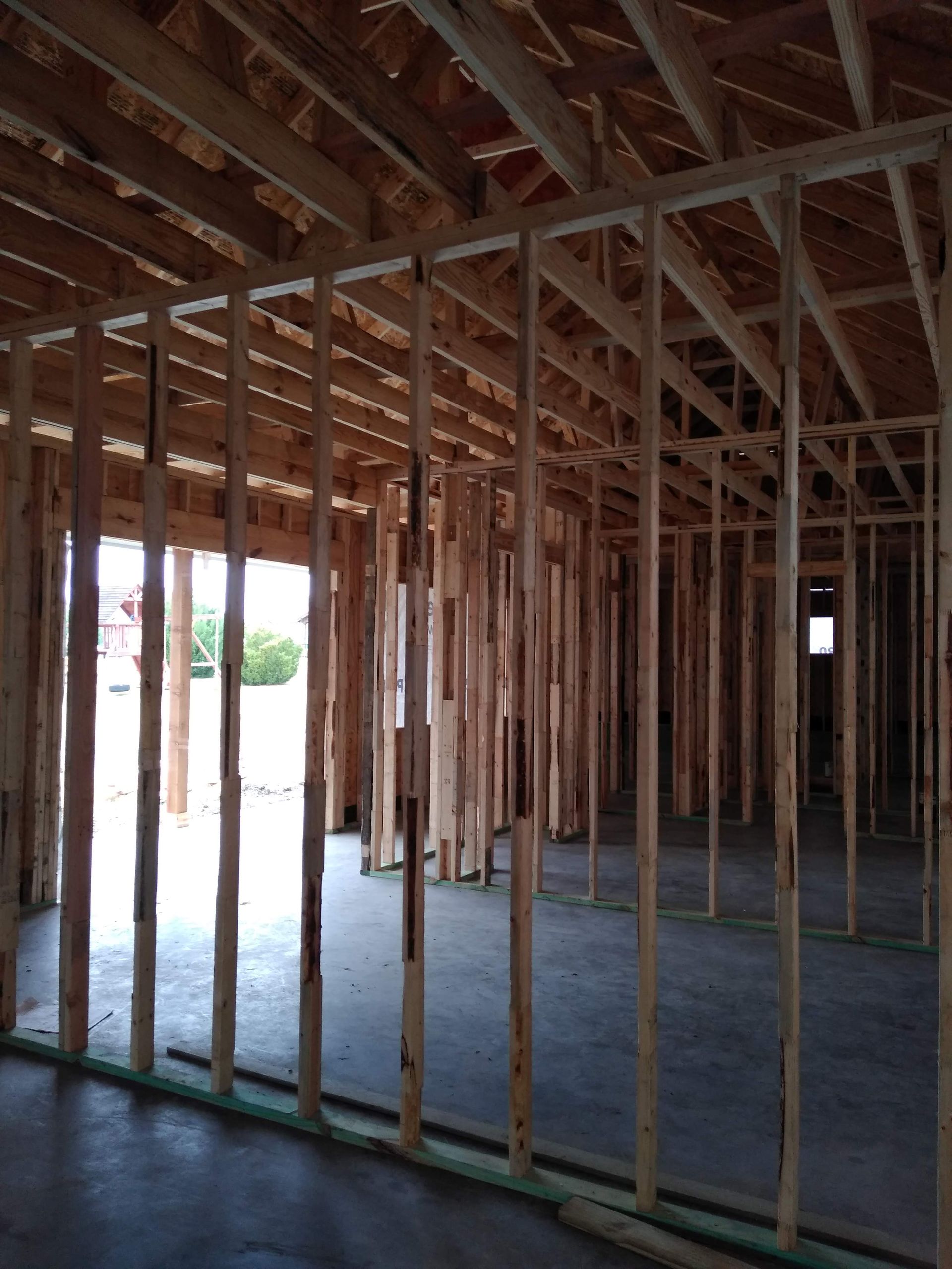 The inside of a building that is being built