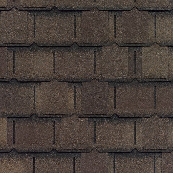 Brown asphalt roofing shingles.