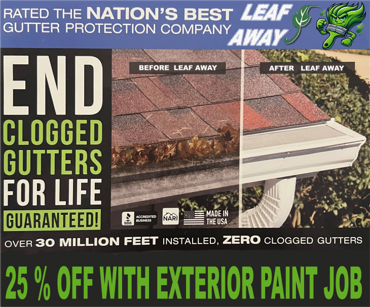 Person with glasses painting a ceiling, standing near white crown molding.