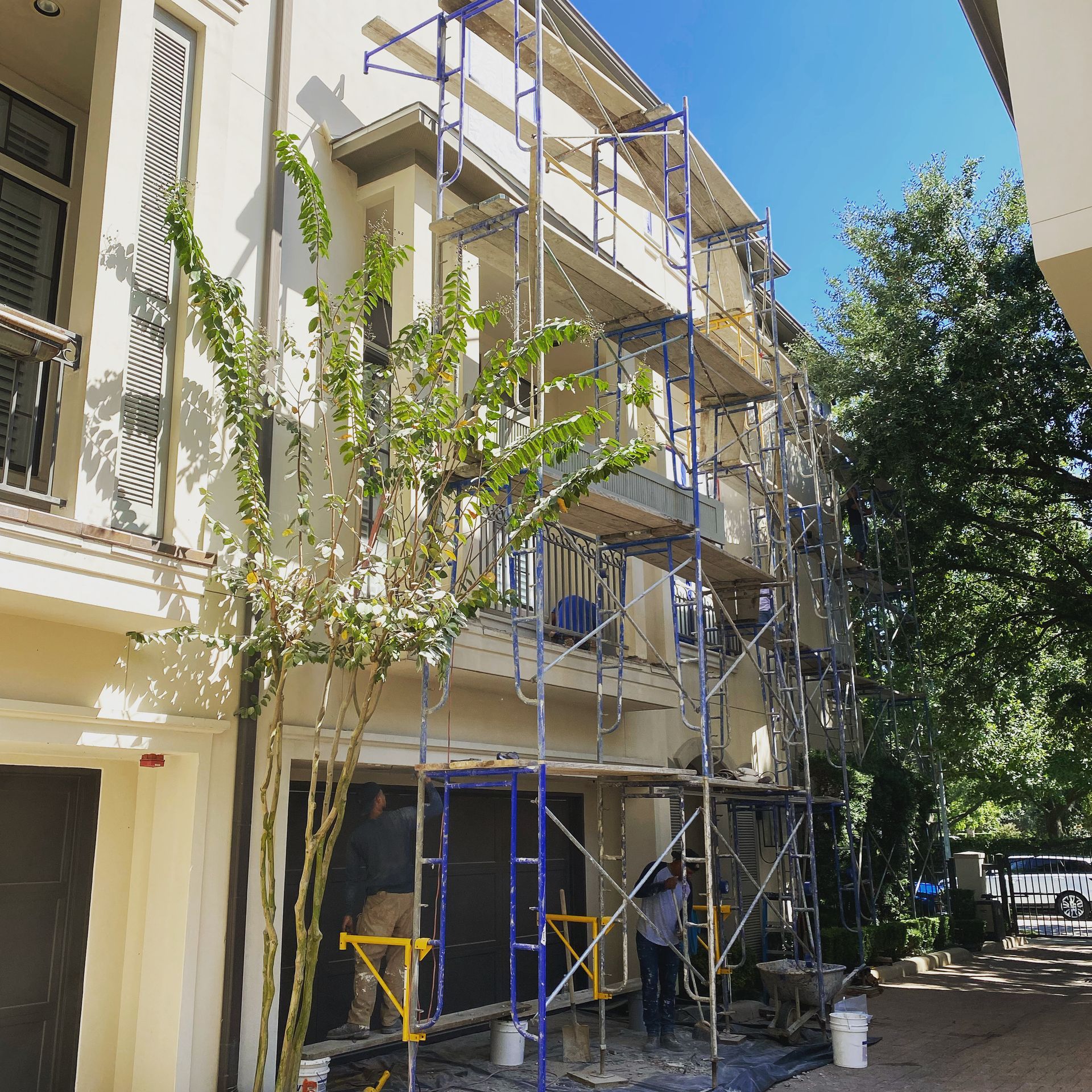 A building with a lot of scaffolding around it