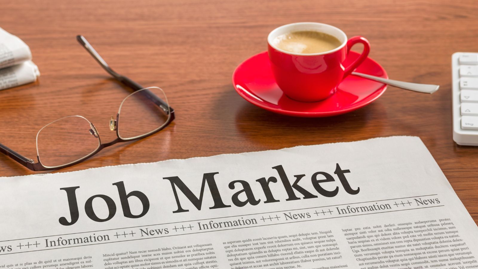 Newspaper that says 'Job Market'