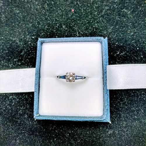 Blue Frame Ring With Diamond | Rochester, NY | Jewelry Clinic