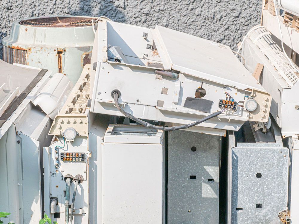 Recyclable electronic waste from a previous air conditioners — Professional Scrap Metal Recycling in Darwin, NT