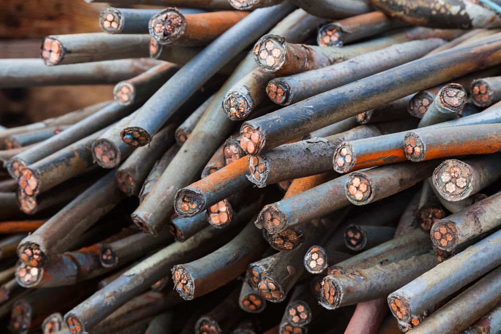 Assorted used copper cables encased in plastic sheath — Professional Scrap Metal Recycling in Winnellie, NT