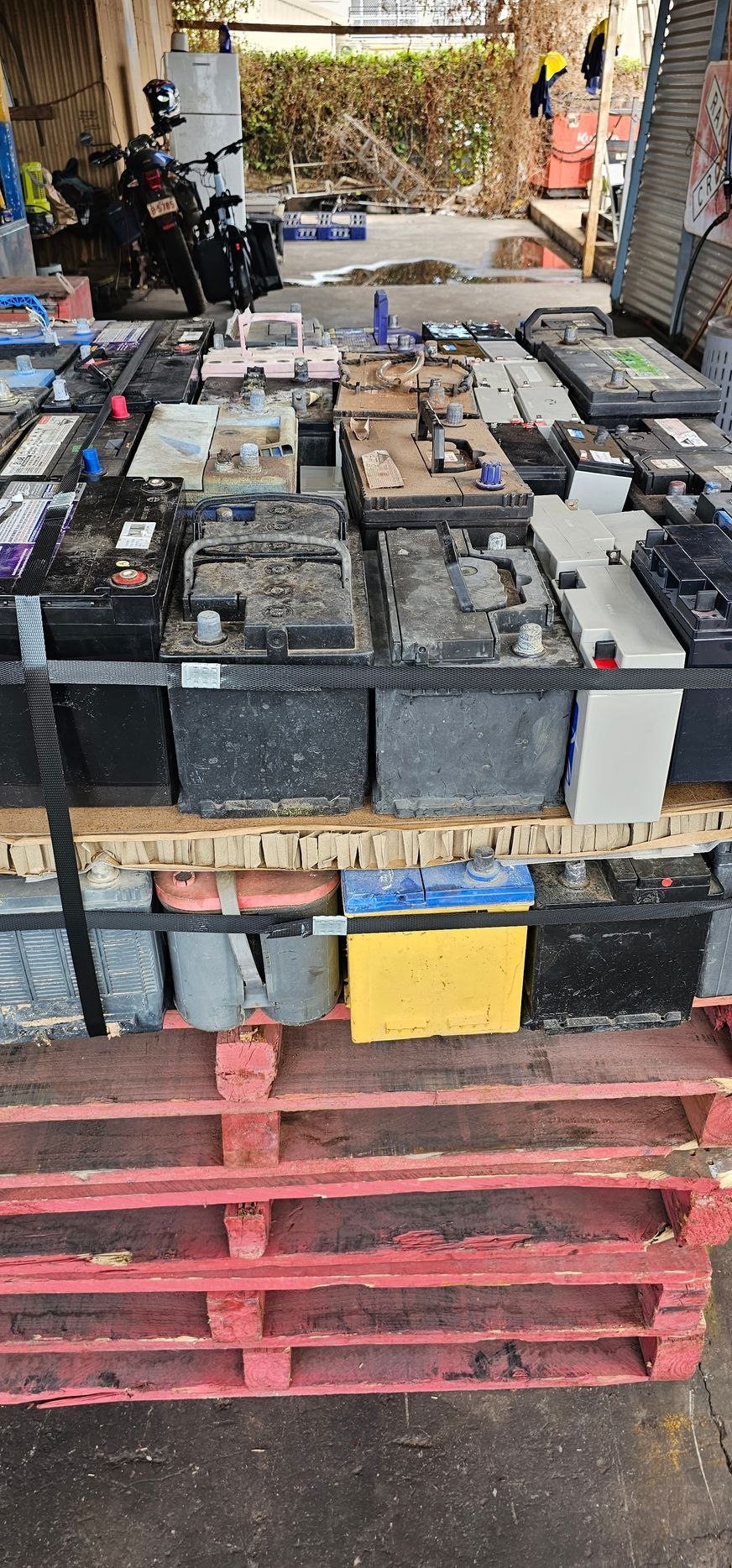 Numerous pre-owned car batteries awaiting recycling — Professional Scrap Metal Recycling in Darwin, NT