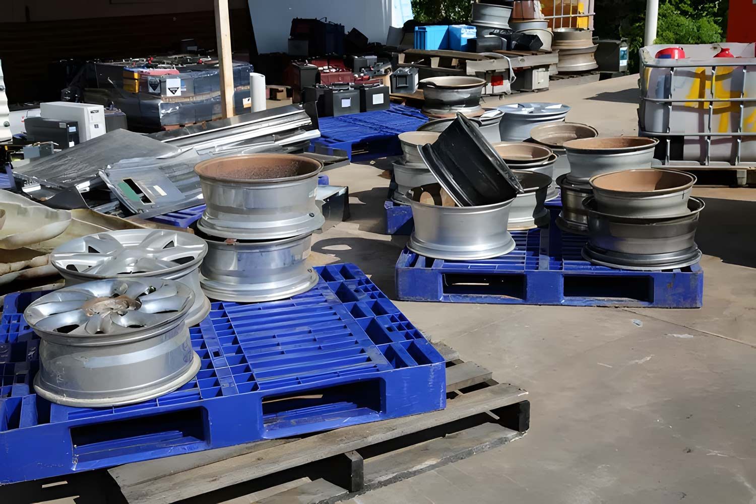 Aluminium car wheels, ready for recycling and repurposing — Professional Aluminium Recycling in Woolner, NT