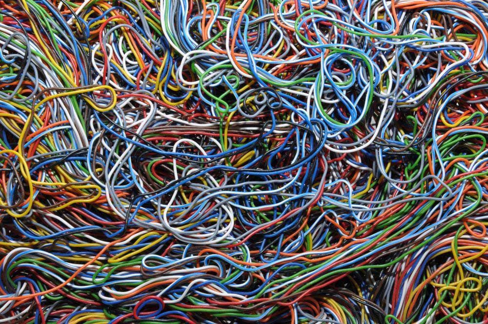 Vibrant assortment of electrical cables and wires for recycling and reuse — Professional Scrap Metal Recycling in Palmerston, NT