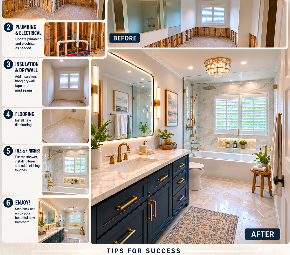 Step by step guide to remodel your bathroom diy style.