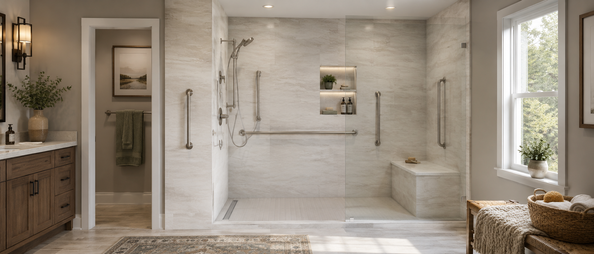 Walk In Shower: Aging in Place| bathroom remodeling | St Louis MO | Just Bathrooms 636