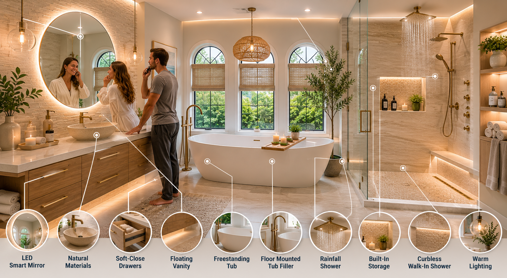 Modern spa bathroom with chic features Barat Haven, Dardenne Prairie MO