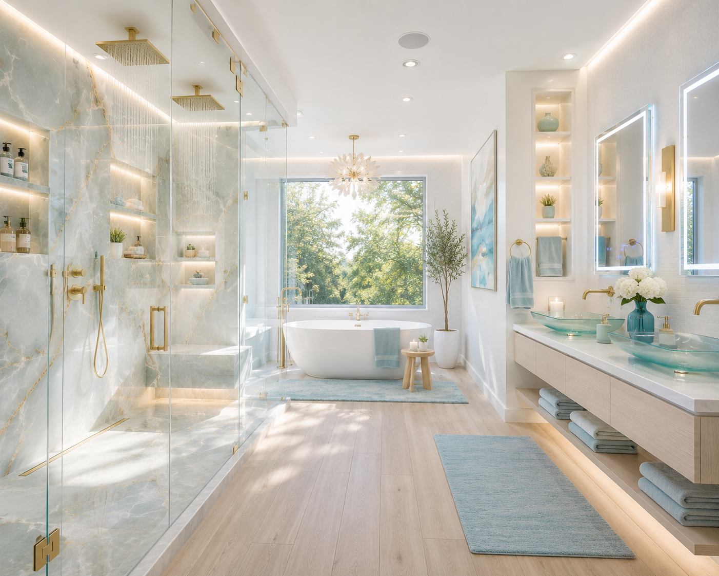 Spa-inspired modern luxury bathroom retreat Lake St Louis MO | Just Bathrooms 636