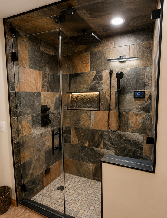 Modern shower remodel in Lake St Louis MO
