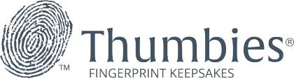 Thumbies logo with fingerprint graphic and text 