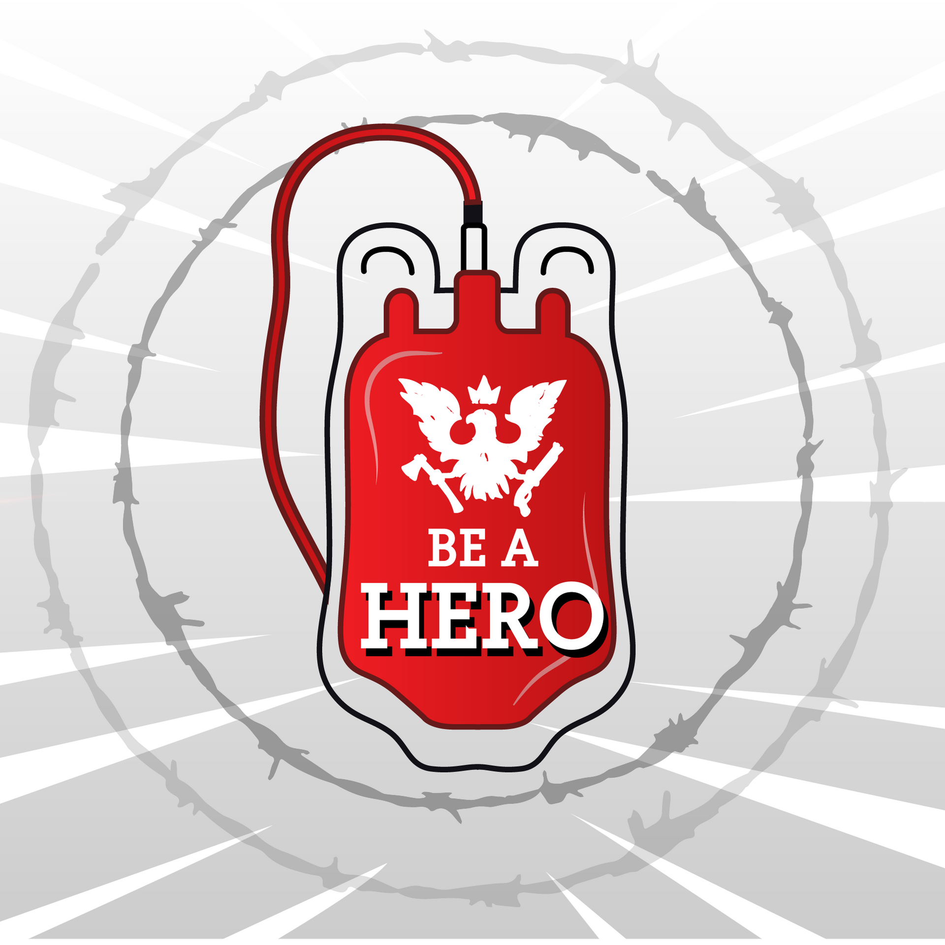 Blood bag with State of Decay 2's logo and 