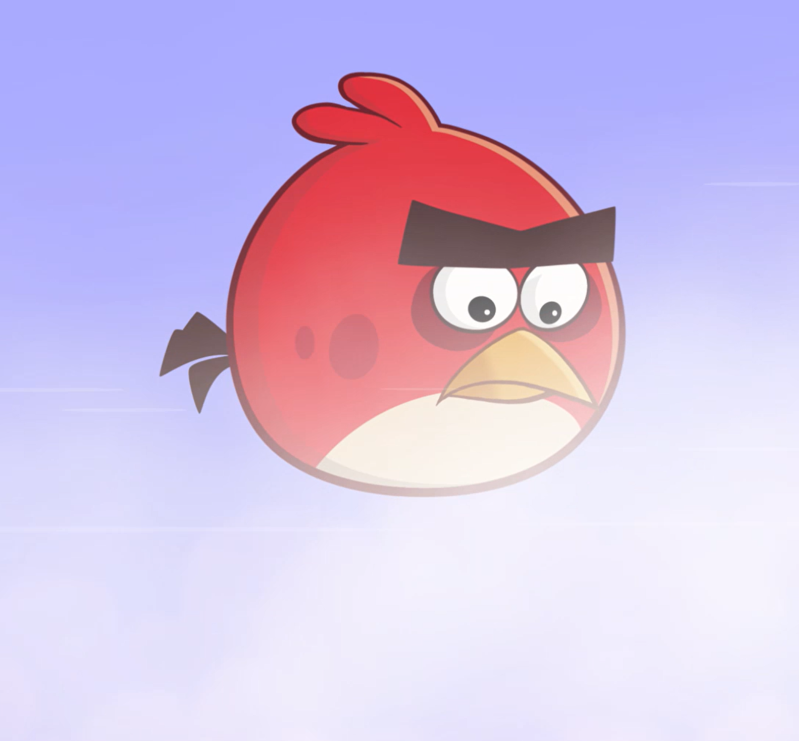 Angry Birds red bird with purple background