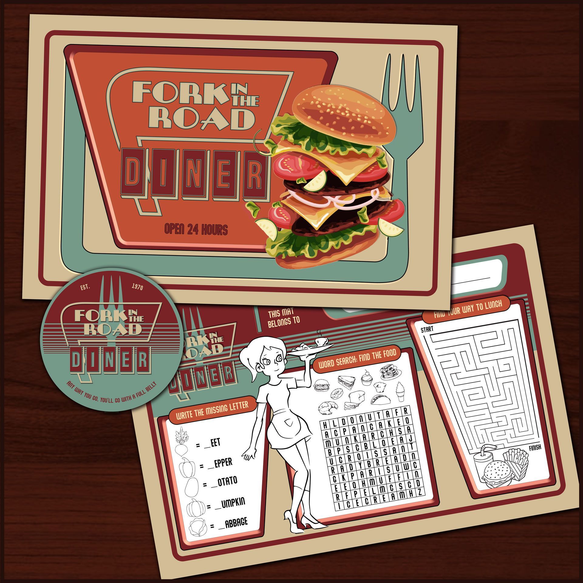 Fort in the Road dinner placemat and coaster from State of Decay 2