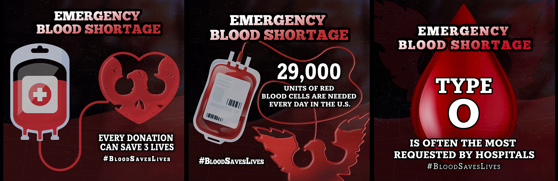 Social media images for the American Red Cross and Undead Labs partnership campaign 