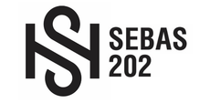 A black and white logo for sebas 202 on a white background.