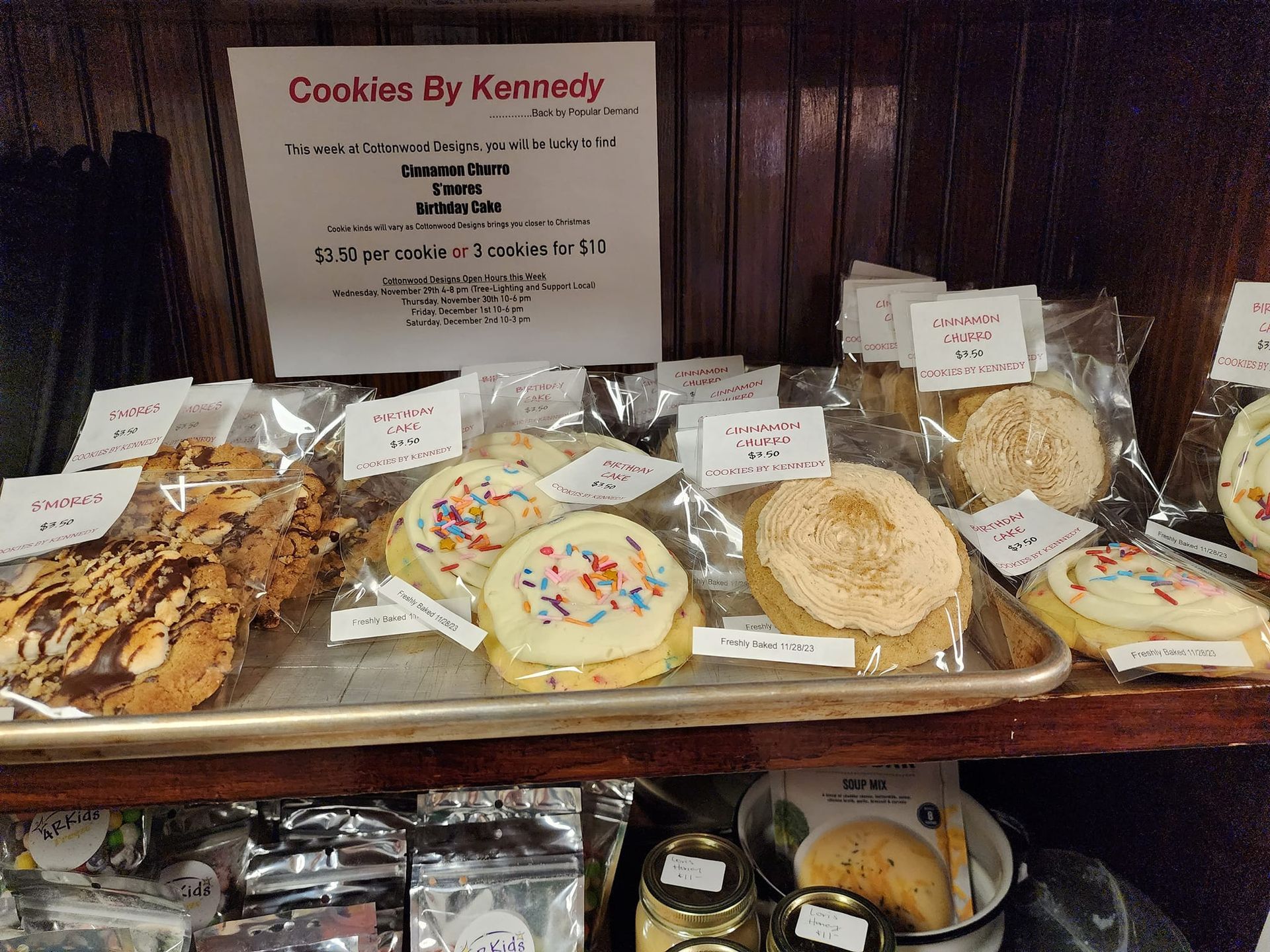Cookies on display at