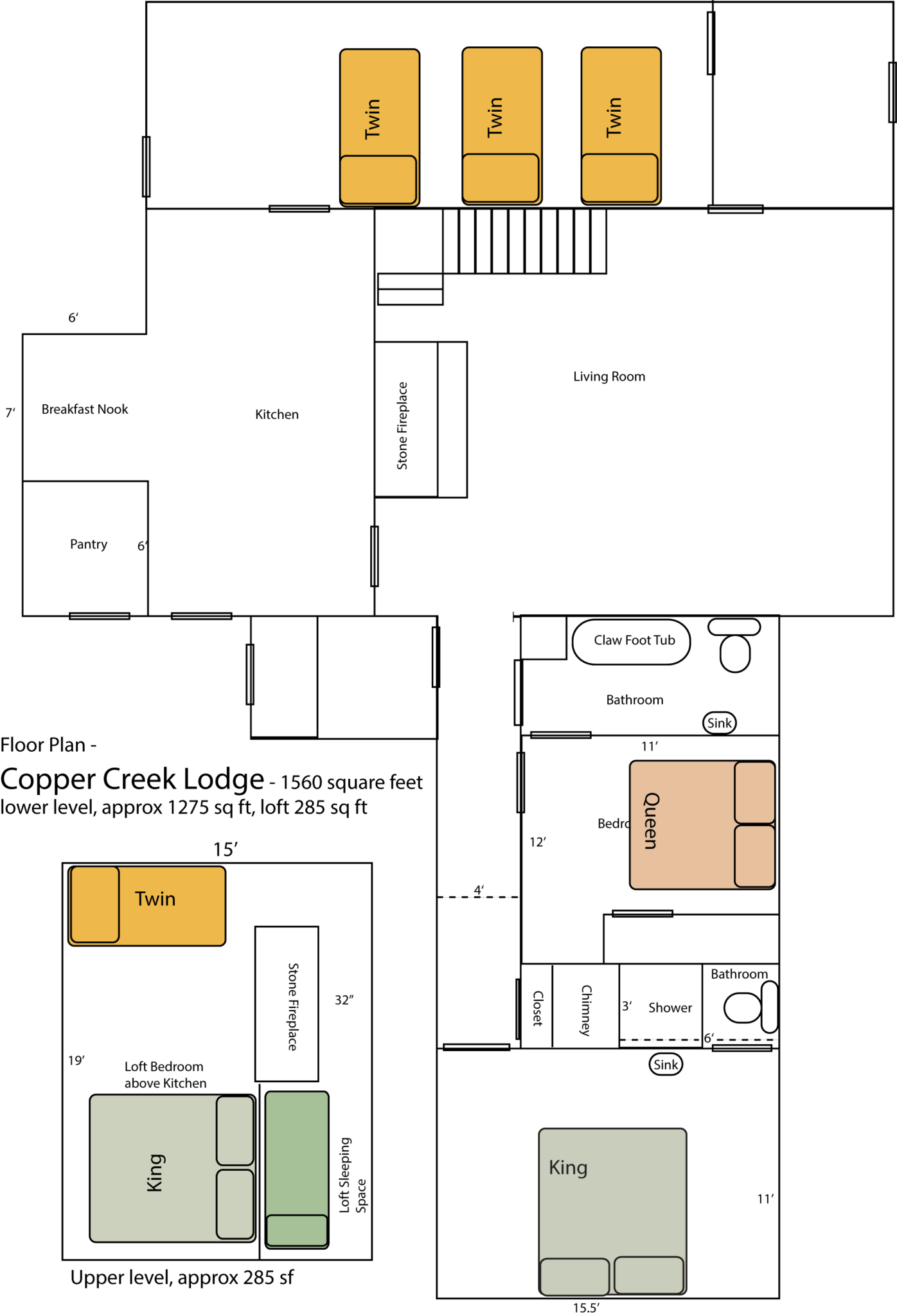 A floor plan of a house with a lot of rooms