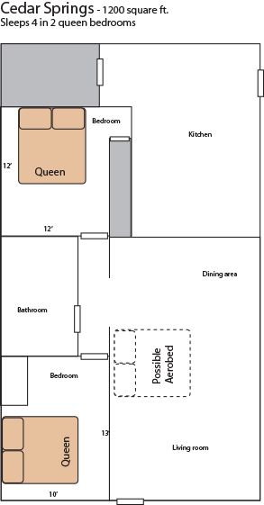 A floor plan of a cedar springs apartment