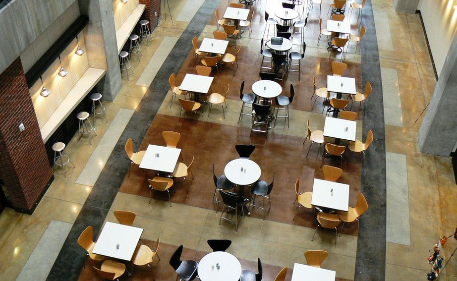 An Aerial View of A Restaurant with Tables and Chairs - Tuscaloosa, AL - Jeffco Concrete Contractors