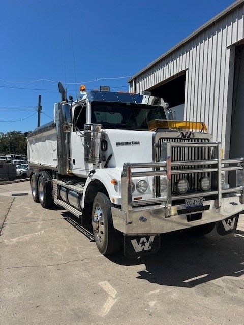 Dump Truck Unloading Soil on a Construction Site — Damon's Earthworks in Chatsworth, QLD