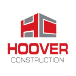 Logo for Hoover Construction: red and grey