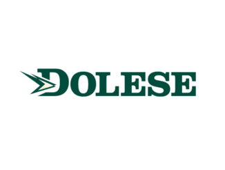 Logo for Dolese, a company with a dark green wordmark and a symbol above the