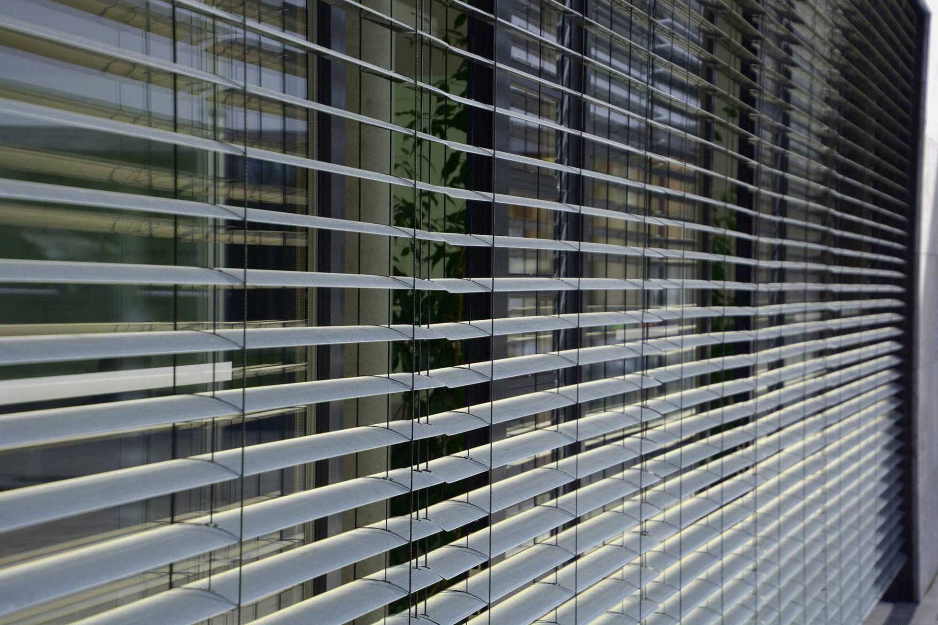 Office Window with Aluminum Blinds — St. Louis, MO — Overland Shade Co.