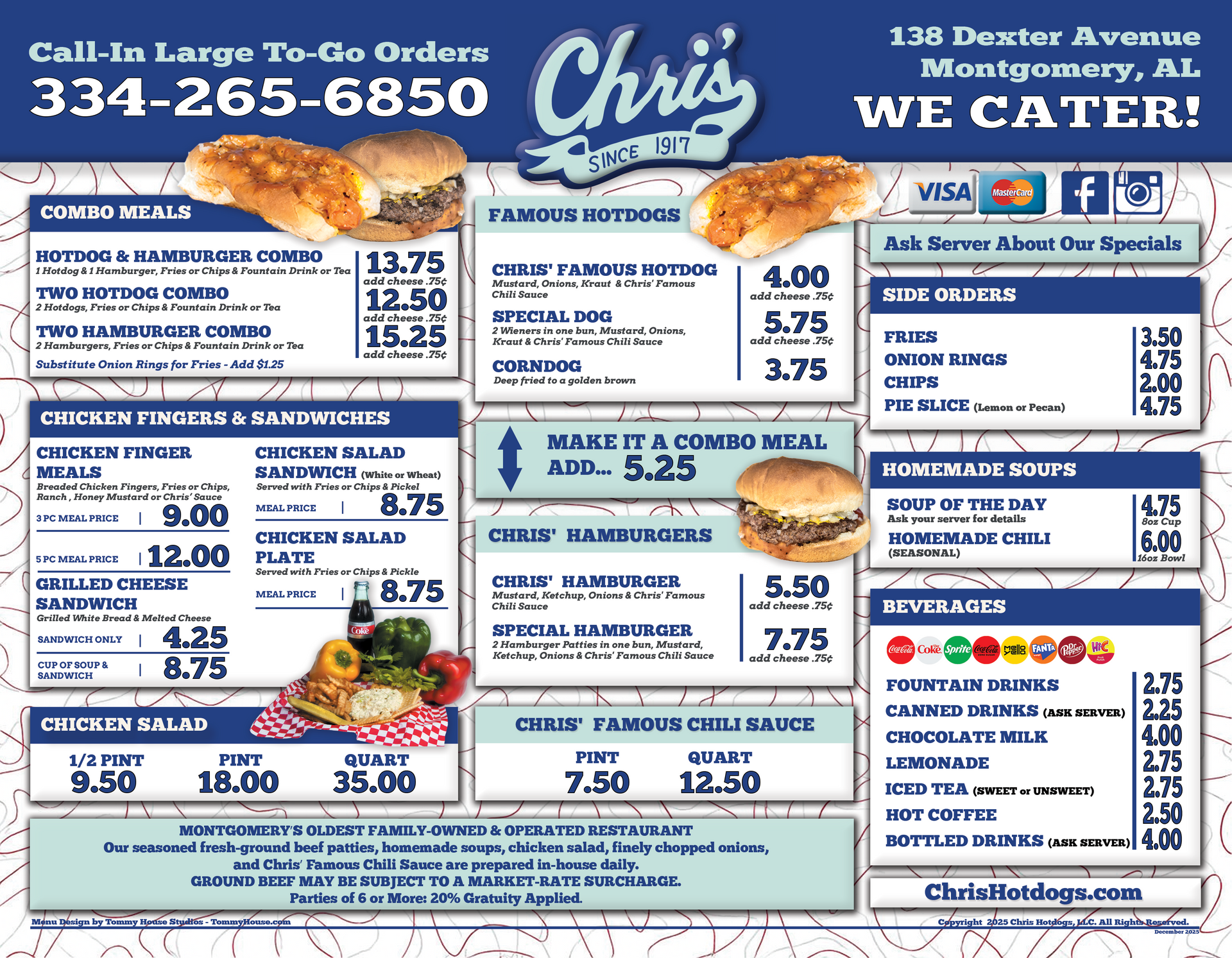 Click to See a Larger Version Chris' Famous Hotdogs Menu
