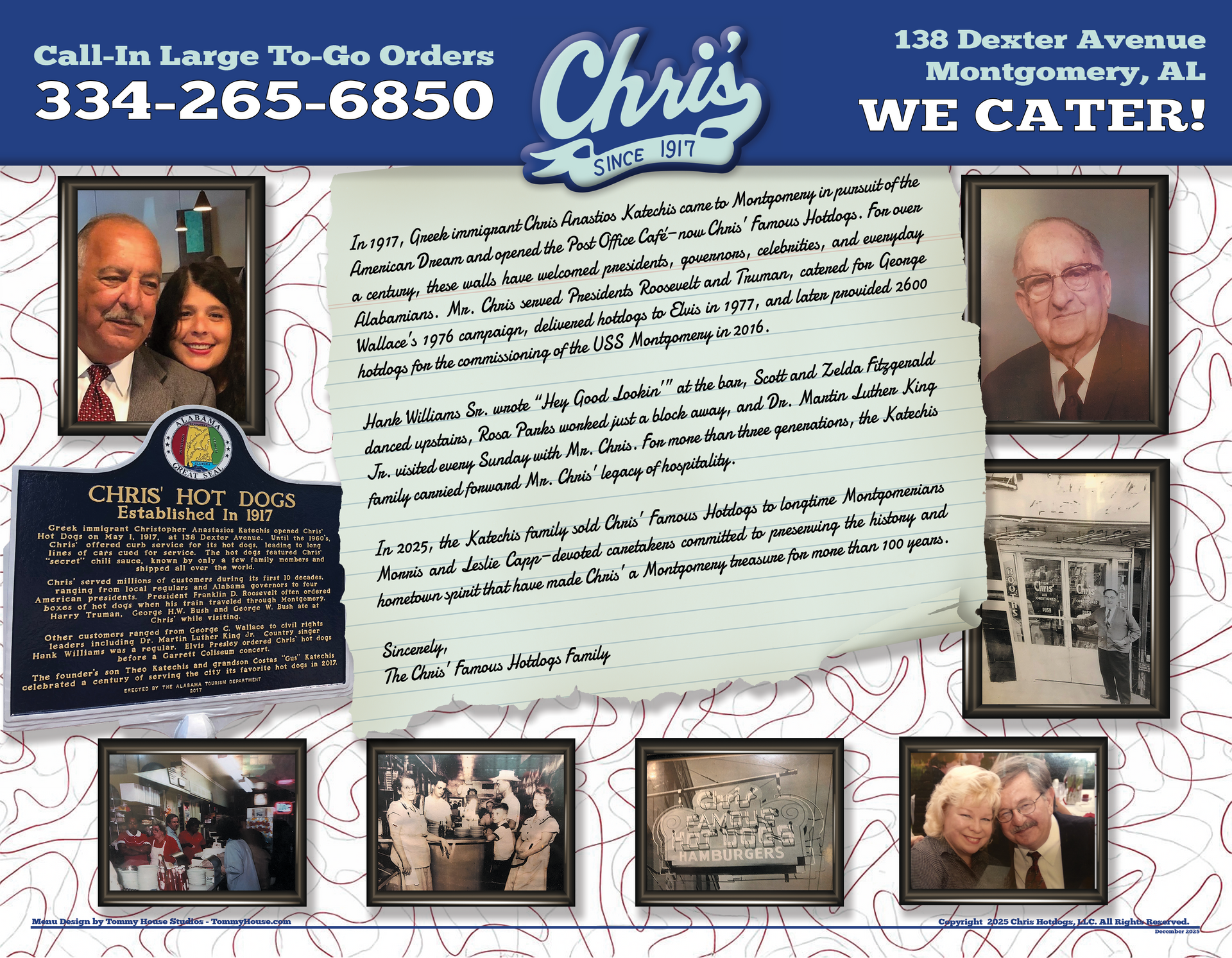 Chris' Famous Hotdogs Menu