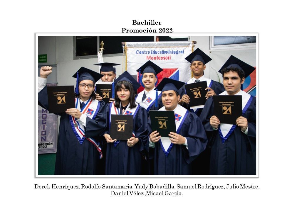 Graduación de estudiantes de secundaria, promoción 2022, en el CEI Montessori