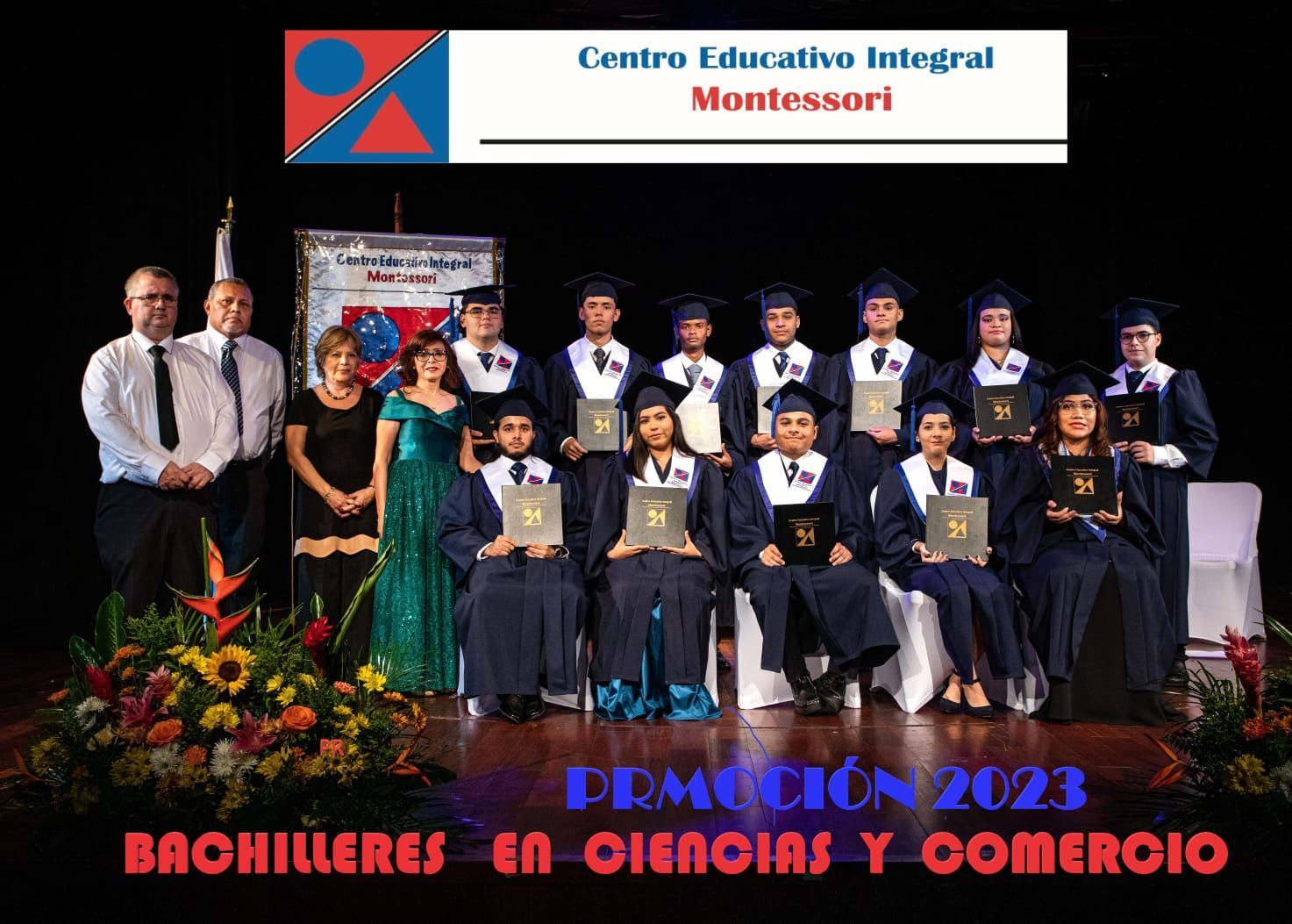 Acto de promoción de grado 12, generación 2023, en el CEI Montessori 