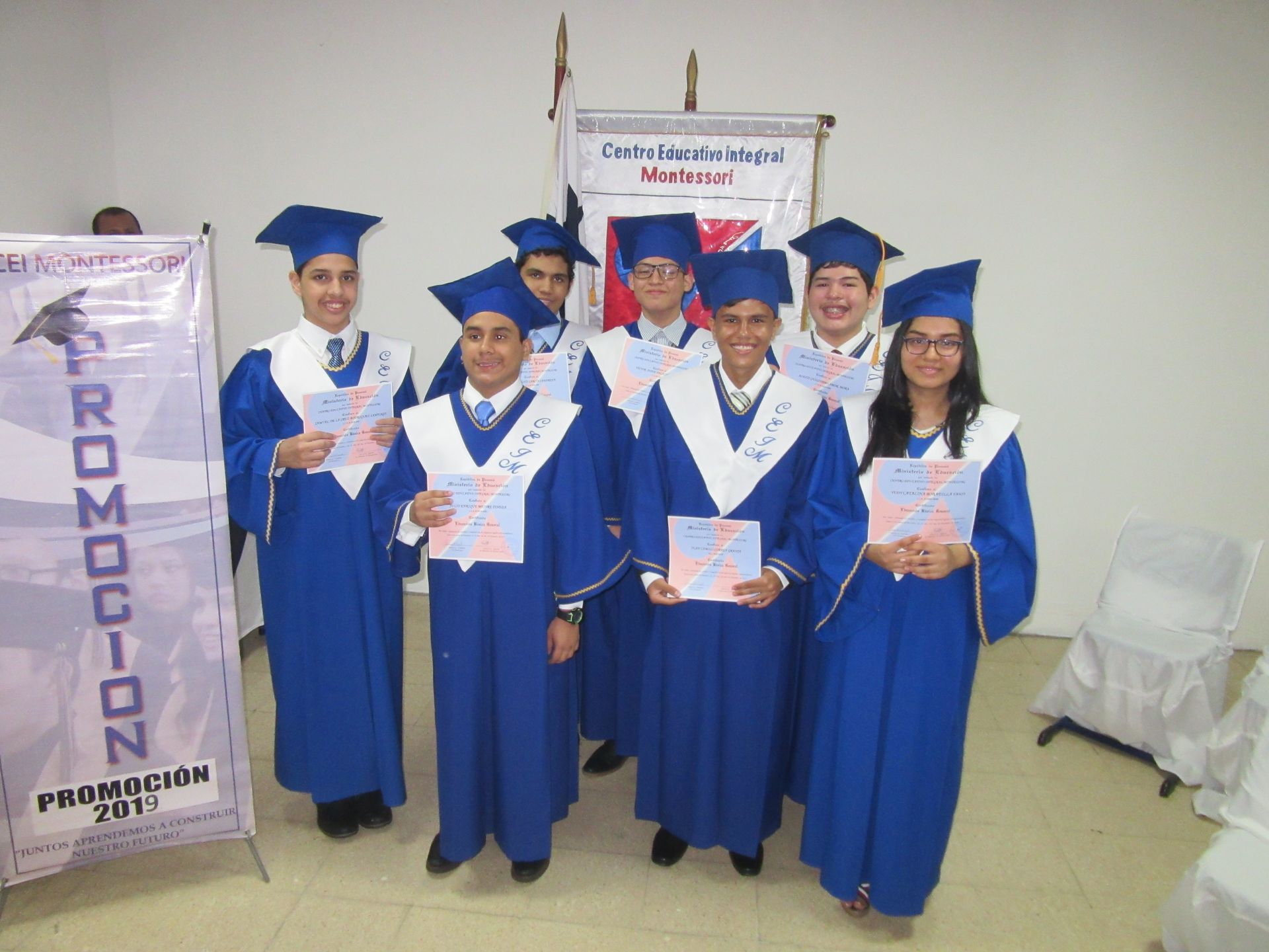 Ceremonia de promoción del noveno grado, generación 2019, en el CEI Montessori