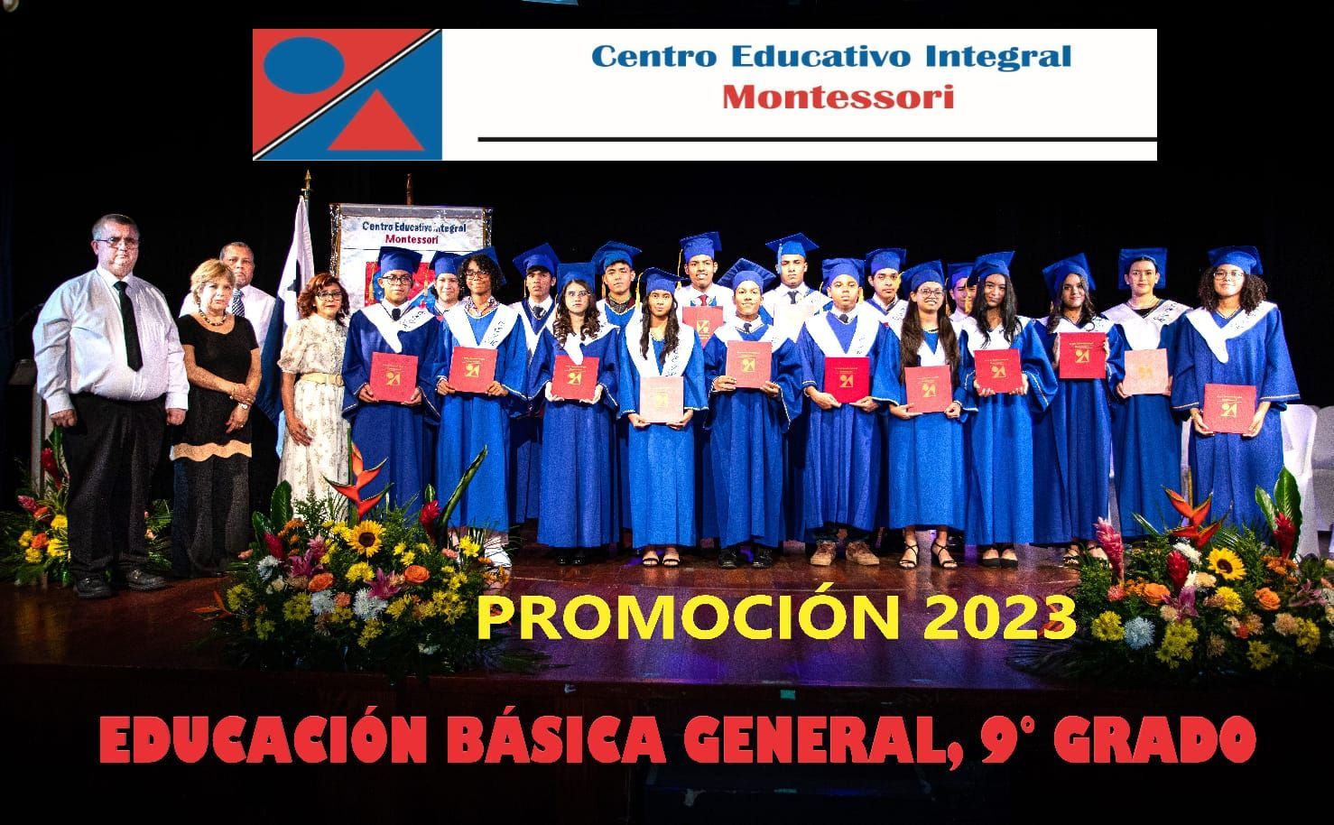Ceremonia de promoción del noveno grado, generación 2023, en el CEI Montessori