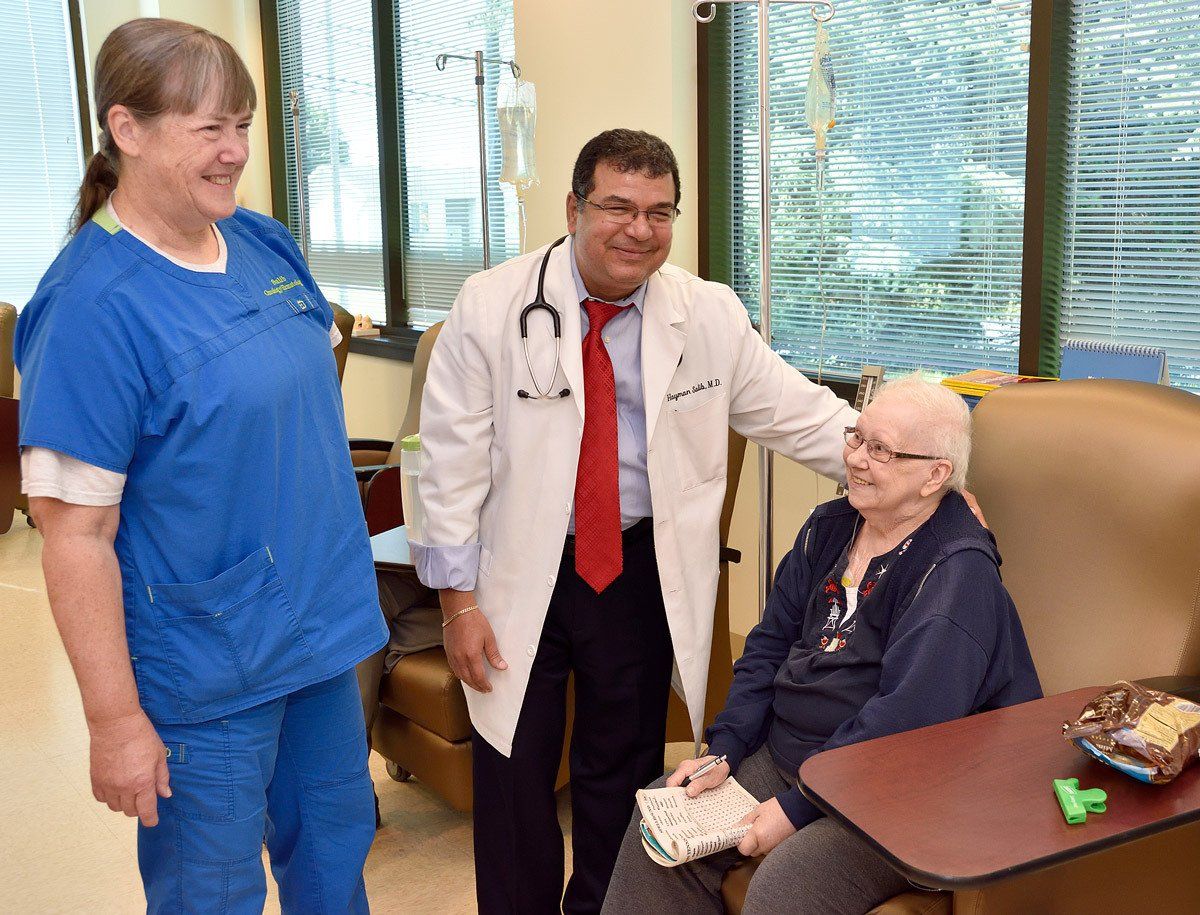 Dr. Salib And Nurse With Patient — Bethlehem, PA — Salib Oncology