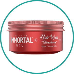 A jar of immortal nyc strawberry hair wax