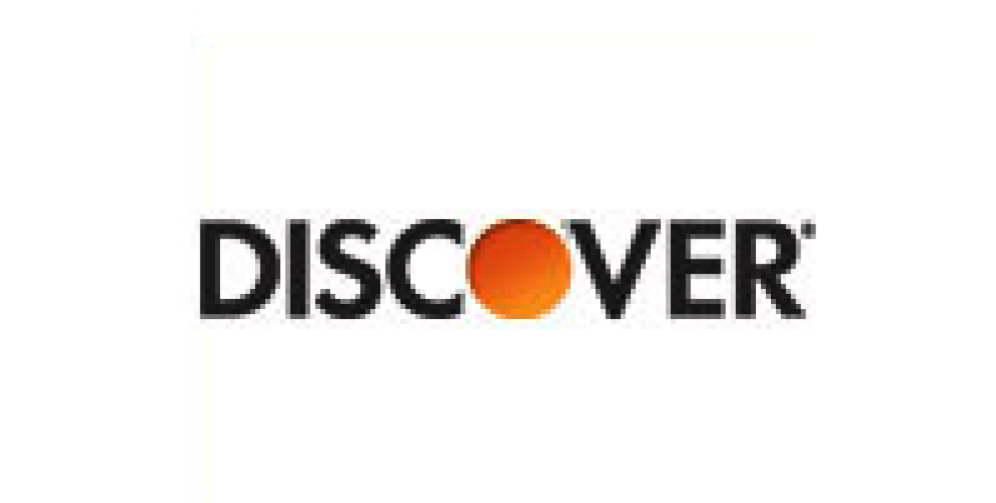 The discover logo is orange and black on a white background.