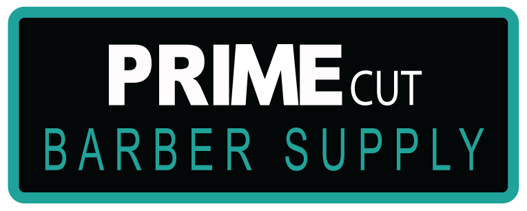 A logo for prime cut barber supply with three gold stars
