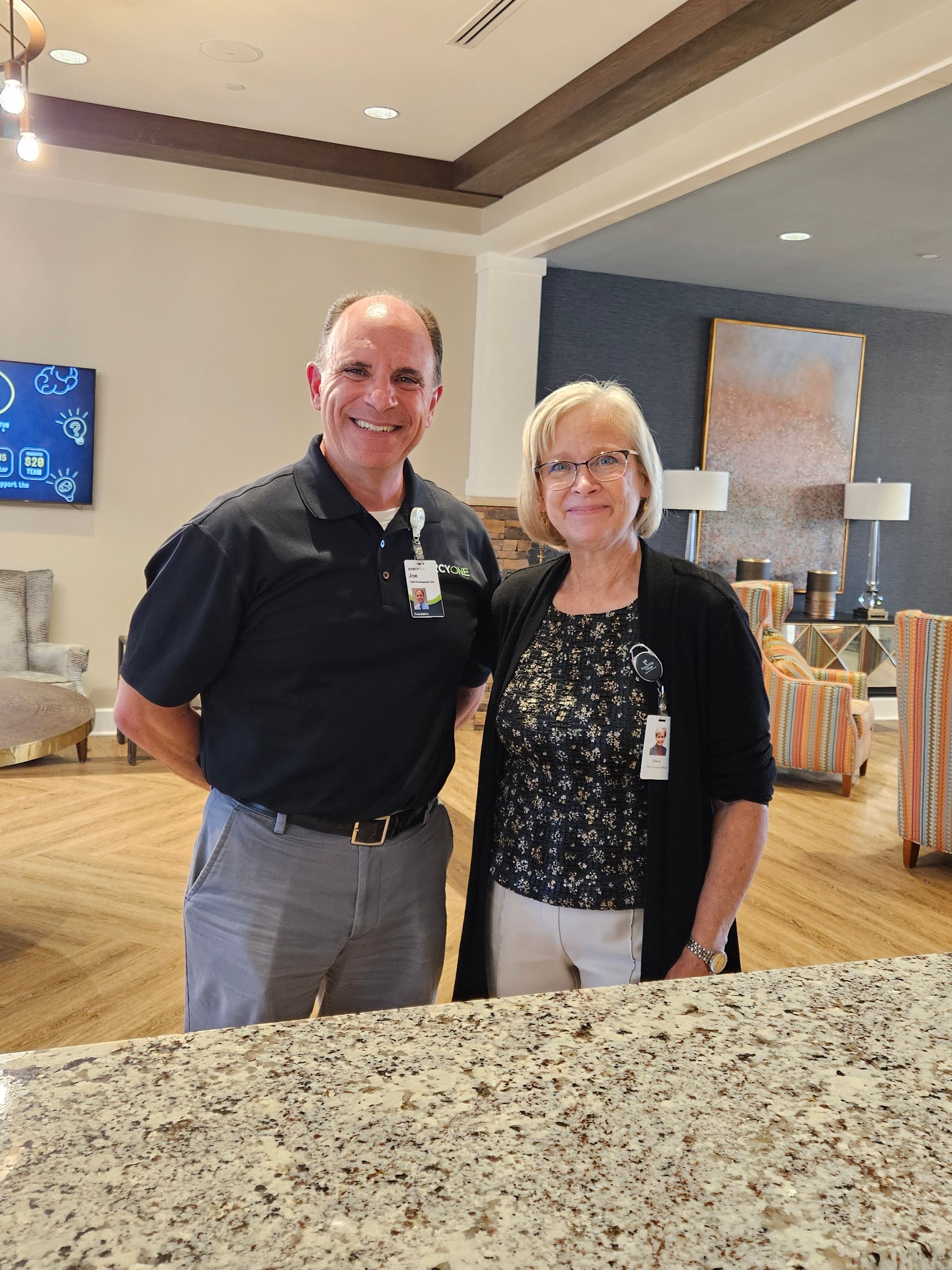 Our CEO Sherry Turner hosted Joe Surma, Mercy One Foundation, for a walk in Friendship to share the Lifecare Difference and a tour of Wellspring Living Nursing Home.